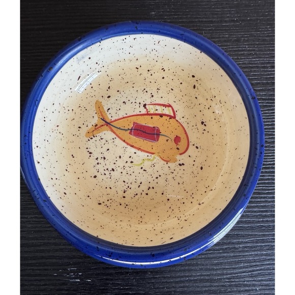 Pfaltzgraff Other - Pfaltzgraff Sedona Hand-Painted Cat Pet Food Dish Beautiful Craftsmanship 5"